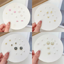 Load image into Gallery viewer, Exquisite Small One-week Earrings Set Cute Sweet Alloy Earrings Ear Studs Jewelry Accessories for Women
