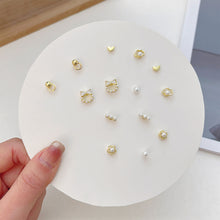 Load image into Gallery viewer, Exquisite Small One-week Earrings Set Cute Sweet Alloy Earrings Ear Studs Jewelry Accessories for Women
