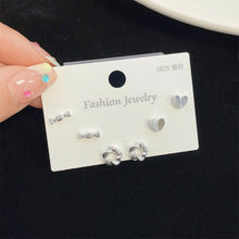 Load image into Gallery viewer, 3pairs/set Simple Silver Earrings Flower Star Animal Earrings Versatile Alloy Earrings Ear Studs Women Jewelry
