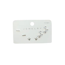 Load image into Gallery viewer, 3pairs/set Simple Silver Earrings Flower Star Animal Earrings Versatile Alloy Earrings Ear Studs Women Jewelry
