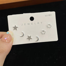 Load image into Gallery viewer, 3pairs/set Simple Silver Earrings Flower Star Animal Earrings Versatile Alloy Earrings Ear Studs Women Jewelry
