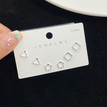 Load image into Gallery viewer, 3pairs/set Simple Silver Earrings Flower Star Animal Earrings Versatile Alloy Earrings Ear Studs Women Jewelry
