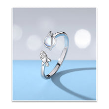 Load image into Gallery viewer, Moonstone Astronaut Couple Ring Fashion Creative Alloy Couple Ring Adjustable Ring Jewelry Gift For Men Women
