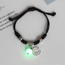Load image into Gallery viewer, Luminous Bracelet Alloy Letter Pendant Woven Bracelet Simple Versatile Adjustable Bracelet Hand Jewelry
