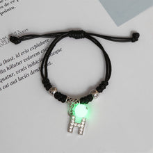 Load image into Gallery viewer, Luminous Bracelet Alloy Letter Pendant Woven Bracelet Simple Versatile Adjustable Bracelet Hand Jewelry
