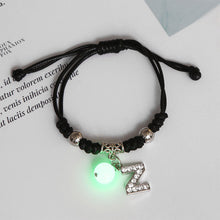 Load image into Gallery viewer, Luminous Bracelet Alloy Letter Pendant Woven Bracelet Simple Versatile Adjustable Bracelet Hand Jewelry

