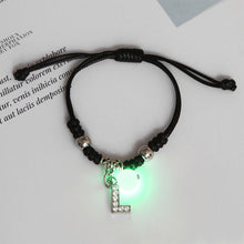Load image into Gallery viewer, Luminous Bracelet Alloy Letter Pendant Woven Bracelet Simple Versatile Adjustable Bracelet Hand Jewelry
