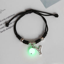 Load image into Gallery viewer, Luminous Bracelet Alloy Letter Pendant Woven Bracelet Simple Versatile Adjustable Bracelet Hand Jewelry
