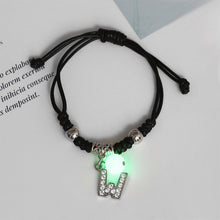 Load image into Gallery viewer, Luminous Bracelet Alloy Letter Pendant Woven Bracelet Simple Versatile Adjustable Bracelet Hand Jewelry
