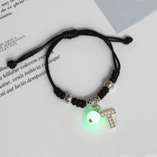 Load image into Gallery viewer, Luminous Bracelet Alloy Letter Pendant Woven Bracelet Simple Versatile Adjustable Bracelet Hand Jewelry
