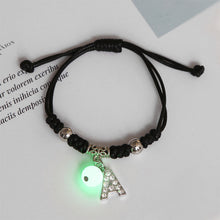 Load image into Gallery viewer, Luminous Bracelet Alloy Letter Pendant Woven Bracelet Simple Versatile Adjustable Bracelet Hand Jewelry

