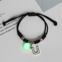Load image into Gallery viewer, Luminous Bracelet Alloy Letter Pendant Woven Bracelet Simple Versatile Adjustable Bracelet Hand Jewelry
