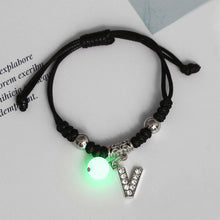 Load image into Gallery viewer, Luminous Bracelet Alloy Letter Pendant Woven Bracelet Simple Versatile Adjustable Bracelet Hand Jewelry
