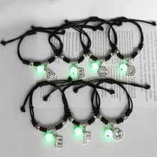 Load image into Gallery viewer, Luminous Bracelet Alloy Letter Pendant Woven Bracelet Simple Versatile Adjustable Bracelet Hand Jewelry
