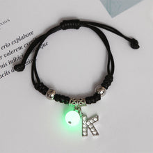 Load image into Gallery viewer, Luminous Bracelet Alloy Letter Pendant Woven Bracelet Simple Versatile Adjustable Bracelet Hand Jewelry
