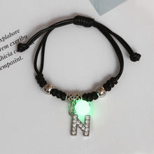 Load image into Gallery viewer, Luminous Bracelet Alloy Letter Pendant Woven Bracelet Simple Versatile Adjustable Bracelet Hand Jewelry
