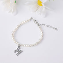 Load image into Gallery viewer, Fashionable Simple Pearl Bracelet Letter Pendant Pearl Beaded Bracelet Women Hand Jewelry Accessory
