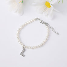 Load image into Gallery viewer, Fashionable Simple Pearl Bracelet Letter Pendant Pearl Beaded Bracelet Women Hand Jewelry Accessory
