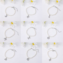 Load image into Gallery viewer, Fashionable Simple Pearl Bracelet Letter Pendant Pearl Beaded Bracelet Women Hand Jewelry Accessory
