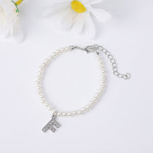 Load image into Gallery viewer, Fashionable Simple Pearl Bracelet Letter Pendant Pearl Beaded Bracelet Women Hand Jewelry Accessory
