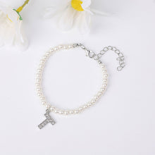 Load image into Gallery viewer, Fashionable Simple Pearl Bracelet Letter Pendant Pearl Beaded Bracelet Women Hand Jewelry Accessory
