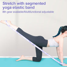 Load image into Gallery viewer, 8-Section Digital Separation Yoga Stretch Band Fitness Exercise Body Sculpting Elastic Band Dance Pilates Gymnastics Resistance Band
