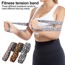 Load image into Gallery viewer, Leopard Print Yoga Pull Band Fitness Exercise Strength Training Body Shaping Elastic Band Squat Buttock Ring 76*8CM
