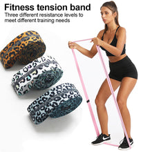 Load image into Gallery viewer, Leopard Print Yoga Pull Band Fitness Exercise Strength Training Body Shaping Elastic Band Squat Buttock Ring 76*8CM
