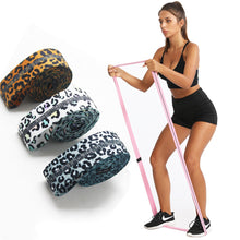 Load image into Gallery viewer, Leopard Print Yoga Pull Band Fitness Exercise Strength Training Body Shaping Elastic Band Squat Buttock Ring 76*8CM
