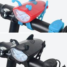 Load image into Gallery viewer, Strap Mini Bee Horn Headlights Waterproof High-Lighted LED Light Plant USB Charging Night Riding Headlights Children's Balance Mountain Bike Decorative Horn
