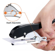 Load image into Gallery viewer, 6/8/10MM Edge Banding Punch Hand Strong Round Hole Flat Bevel Punch Woodworking Pliers Paper PVC Membership Card Puncher
