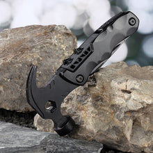 Load image into Gallery viewer, 13 IN 1 Outdoor Multifunctional Stainless Steel Claw Hammer Portable Collapsible Emergency Survival Camping Tool Hammer With Storage Bag
