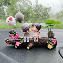 Load image into Gallery viewer, Car Dashboard Couple Ornament with Trunk Luminous Parking Card Phone Number Plate Doll Balloon Decoration Auto Interior Accessories
