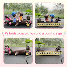 Load image into Gallery viewer, Car Dashboard Couple Ornament with Trunk Luminous Parking Card Phone Number Plate Doll Balloon Decoration Auto Interior Accessories

