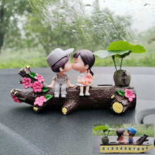 Load image into Gallery viewer, Car Dashboard Couple Ornament with Trunk Luminous Parking Card Phone Number Plate Doll Balloon Decoration Auto Interior Accessories
