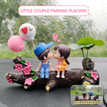 Load image into Gallery viewer, Car Dashboard Couple Ornament with Trunk Luminous Parking Card Phone Number Plate Doll Balloon Decoration Auto Interior Accessories
