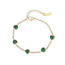 Load image into Gallery viewer, Fashion Mini Heart-shaped Colored Zircon Bracelet Love Heart Gold Silver Bracelet Summer Versatile Women Jewelry
