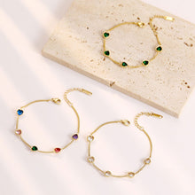Load image into Gallery viewer, Fashion Mini Heart-shaped Colored Zircon Bracelet Love Heart Gold Silver Bracelet Summer Versatile Women Jewelry
