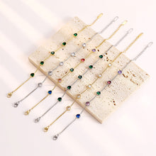 Load image into Gallery viewer, Fashion Mini Heart-shaped Colored Zircon Bracelet Love Heart Gold Silver Bracelet Summer Versatile Women Jewelry

