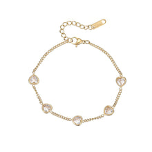 Load image into Gallery viewer, Fashion Mini Heart-shaped Colored Zircon Bracelet Love Heart Gold Silver Bracelet Summer Versatile Women Jewelry
