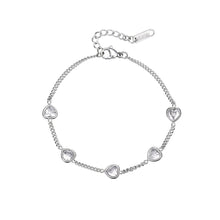 Load image into Gallery viewer, Fashion Mini Heart-shaped Colored Zircon Bracelet Love Heart Gold Silver Bracelet Summer Versatile Women Jewelry
