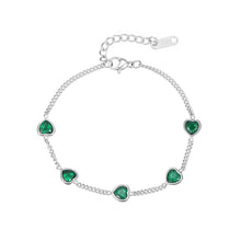 Load image into Gallery viewer, Fashion Mini Heart-shaped Colored Zircon Bracelet Love Heart Gold Silver Bracelet Summer Versatile Women Jewelry
