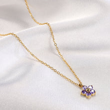 Load image into Gallery viewer, Flower Pendant Stainless Steel Collarbone Chain Fashionable Fresh Elegant and Versatile High-end Necklace for Women
