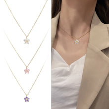 Load image into Gallery viewer, Flower Pendant Stainless Steel Collarbone Chain Fashionable Fresh Elegant and Versatile High-end Necklace for Women
