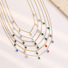Load image into Gallery viewer, Creative Women Colorful Water Drop Zircon Pendant Simple Stainless Steel Necklace Women Jewelry Accessories
