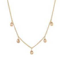 Load image into Gallery viewer, Creative Women Colorful Water Drop Zircon Pendant Simple Stainless Steel Necklace Women Jewelry Accessories
