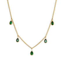 Load image into Gallery viewer, Creative Women Colorful Water Drop Zircon Pendant Simple Stainless Steel Necklace Women Jewelry Accessories
