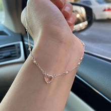 Load image into Gallery viewer, Heart Pendant Necklace Fashion Creative Pearl Chain Pink Splicing Necklace Clavicle Chain Jewelry Accessory
