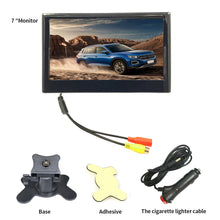 Load image into Gallery viewer, 7Inch Car Rear View Display Monitor Monitor TFT LCD Color Screen Rear View Camera Safe Parking Reversing Support with Car Camera
