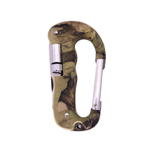 Load image into Gallery viewer, Outdoor 5-IN-1 EDC Quick Mount Mountaineering Buckle Multi-Function Knife Serrated LED Lighting Tactical Camo Camping Tool
